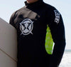 Image of Surf Ratz Adult Surfing Rash Guard Shirt – Black & Yellow